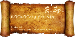 Rákóczy Szilvia névjegykártya