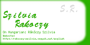 szilvia rakoczy business card